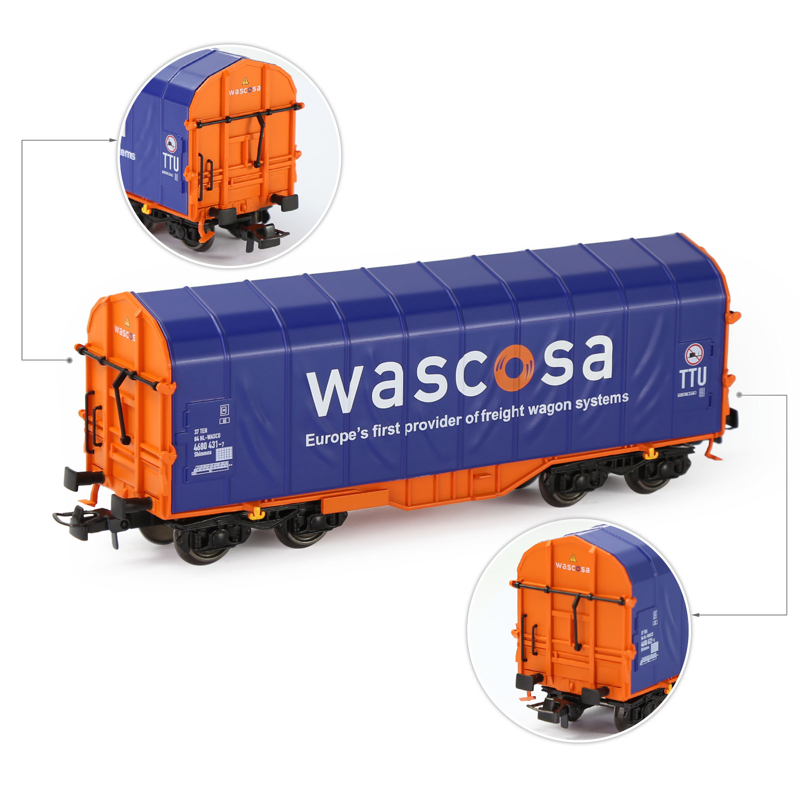 Evemodel 1pc Model Railroad HO Scale 1:87 Covered Coil Wagon Freight Cars C8762: DARK GRAY