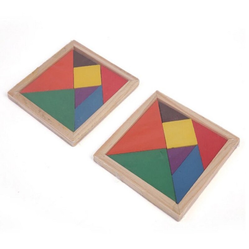 7 Teile/satz Holz Tangram Puzzle Quadrat IQ Spiel Gehirn Teaser intelligent Pädagogisches Spielzeug Bunte Für freundlicher freundlicher: Ursprünglich Titel