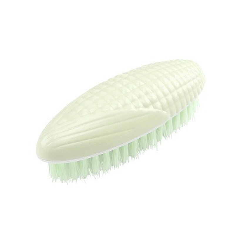 Cepillo de plástico Kawaii con forma de maíz para limpieza de zapatos, cepillo de limpieza para el hogar, cepillos para fregar ropa y ropa: light green