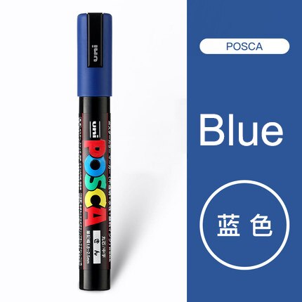 Uni Posca PC-5M Paint Marker Pens Medium Tip 1.8mm-2.5mm 17 Colors for School Office Art Marker Japanese Art Supplies 1Pcs: Blue 1Pcs