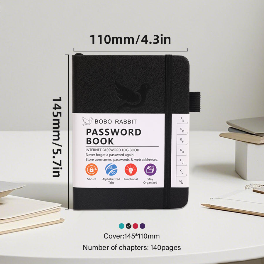 Password Book with Alphabetical tabs,Internet Address Organizer, Logbook Password Keeper for Website Logins, Book Keeper: Yellow