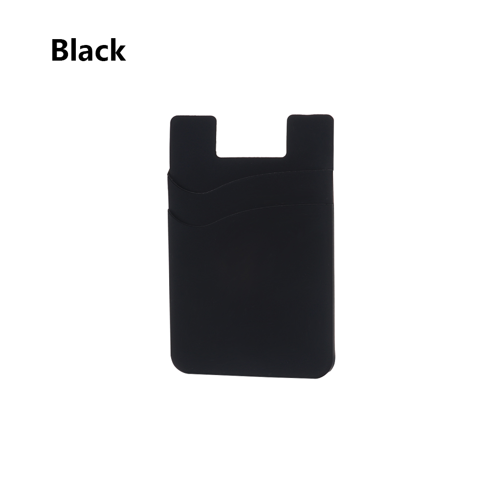 Adhesive Sticker Phone Pocket Cell Phone Stick On Card Wallet Stretchy Credit Cards ID Card Holder Pouch Sleeve: black