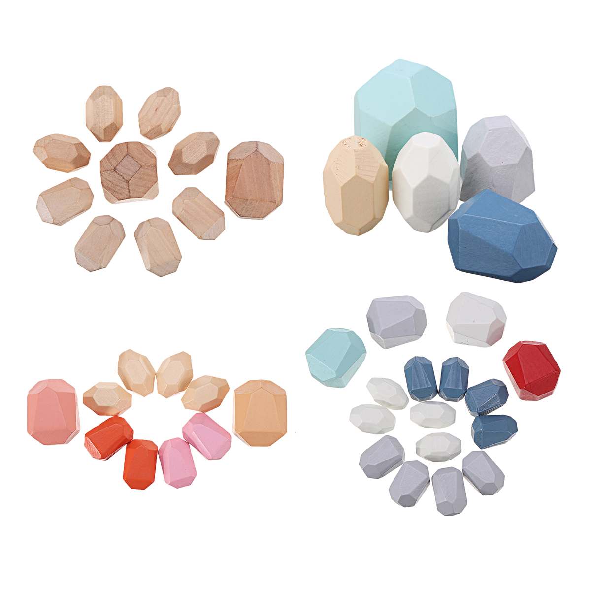 Kinderen Houten Gekleurde Steen Jenga Bouwsteen Educatief Speelgoed Creatieve Nordic Stijl Stapelen Spel Regenboog Houten Speelgoed