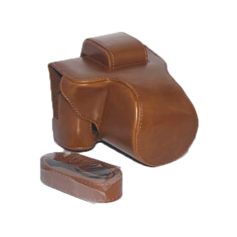 Bolsa para cámara Canon EOS M50 EOSM50, Funda de cuero PU, funda para cámara con correa, novedad: Brown