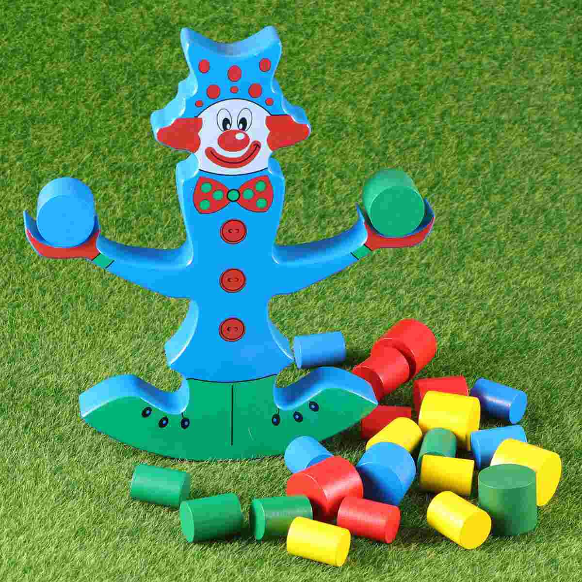 Kinderen Vroege Onderwijs Houten Puzzel Kleurrijke Clown Evenwichtsbalk Houten Vaardigheid Gebouw Balancing Game