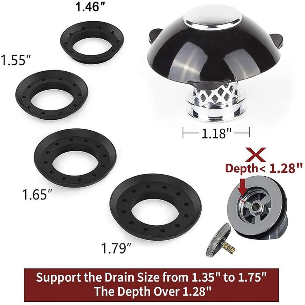 Shower Drain Hair Catcher with Bathtub Stopper 2-in-1 Bathtub Drain Cover Prevent Hair Clogs Sink Filter Bathroom Gadgets