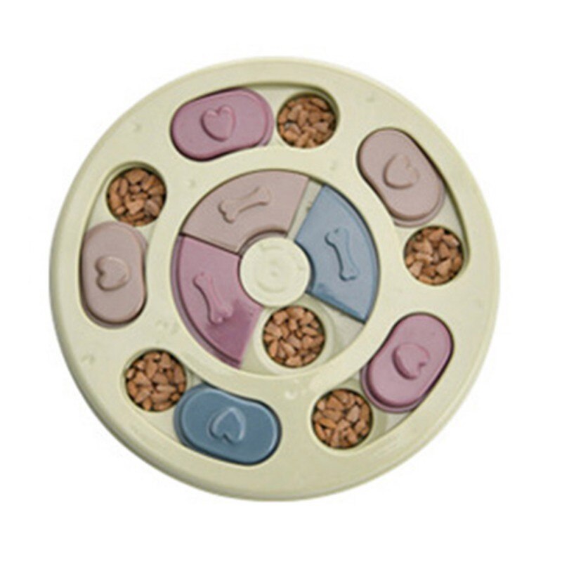 Chien Puzzle jouets augmenter IQ interactif chiot chien distributeur de nourriture pour animaux de compagnie chien jouets de formation fleur forme ronde Puzzle jouet: A2