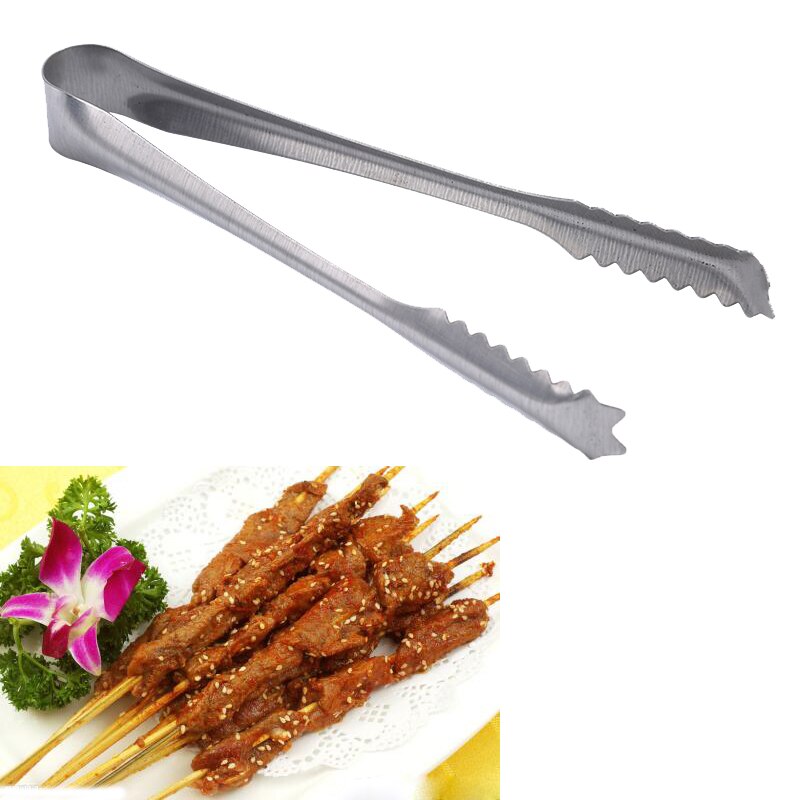 Edelstahl BBQ Zangen Fleisch Lebensmittel Clip Grill-Tools Grill Backen Salat Steak Gemüse Pasta Küche Zubehör