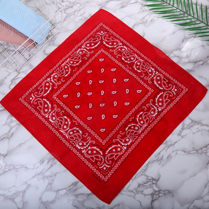 Hoofdband Unisex Mode Katoenen Bandana Vierkante Sjaal Voor Vrouwen Mannen Hoofdband Hoofddeksels Dubbelzijdig Hoofd Wrap Haaraccessoires: Rood
