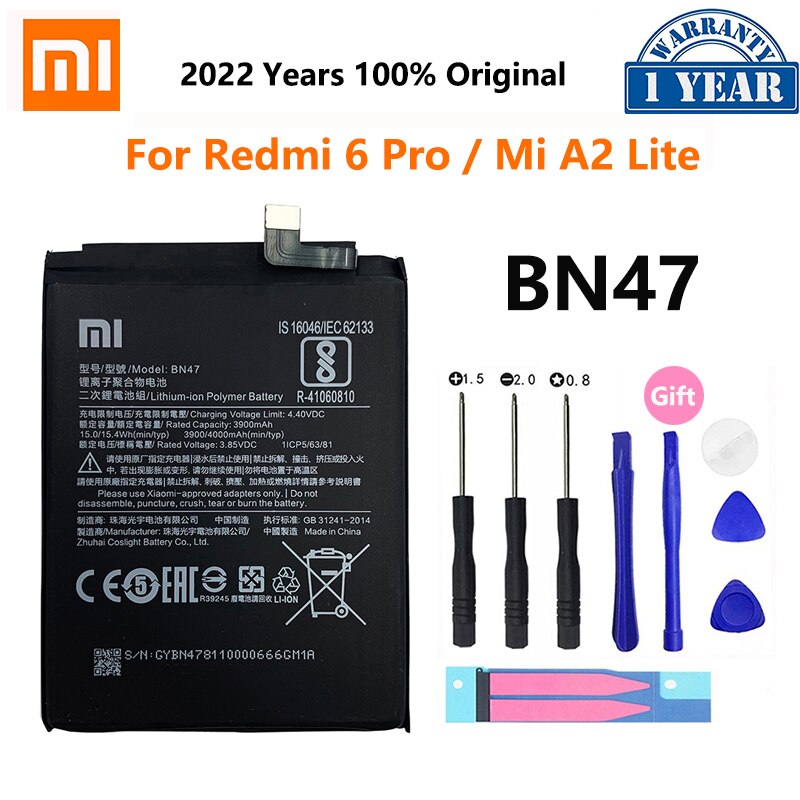 XiaoMi-Batería de repuesto para teléfono Redmi Hongmi Note 3, 3S, 4, 4A, 4X, 5, 5A, 5X, 6, 6, 7, 7A, Go Pro Plus, A2 Lite, BN41, BN31, BM47: BN47 Redmi 6 Pro