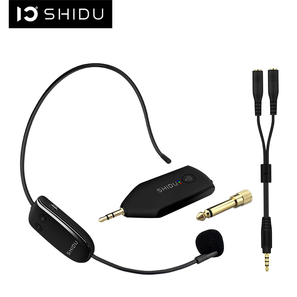 SHIDU UHF Wireless Microphone Headset Handheld Mic System Portable 3.5/6.5mm Plug Receiver For Voice Amplifier Speakers U8