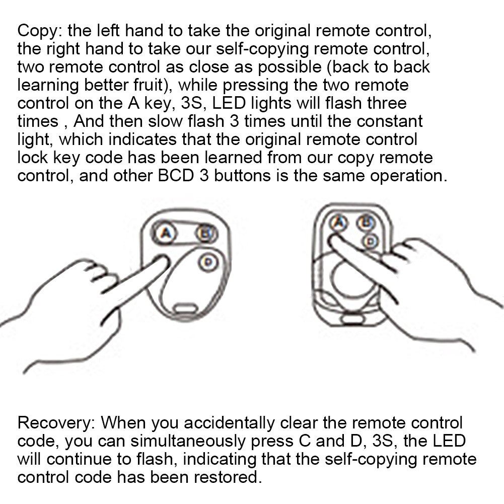 Remote Control Duplicator For Cars Garage Doors Gate Self-learning Easy