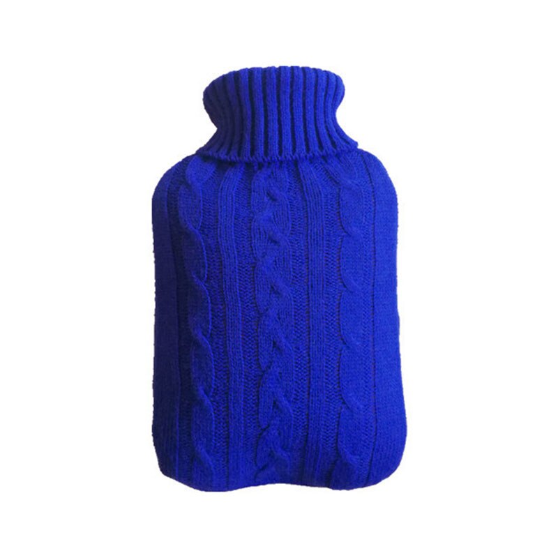 Bouteilles d'eau chaude 2000ml grand sac d'eau chaude tricoté couverture résistant au froid conservation de la chaleur produits de couverture de bouteille d'eau chaude: Bleu