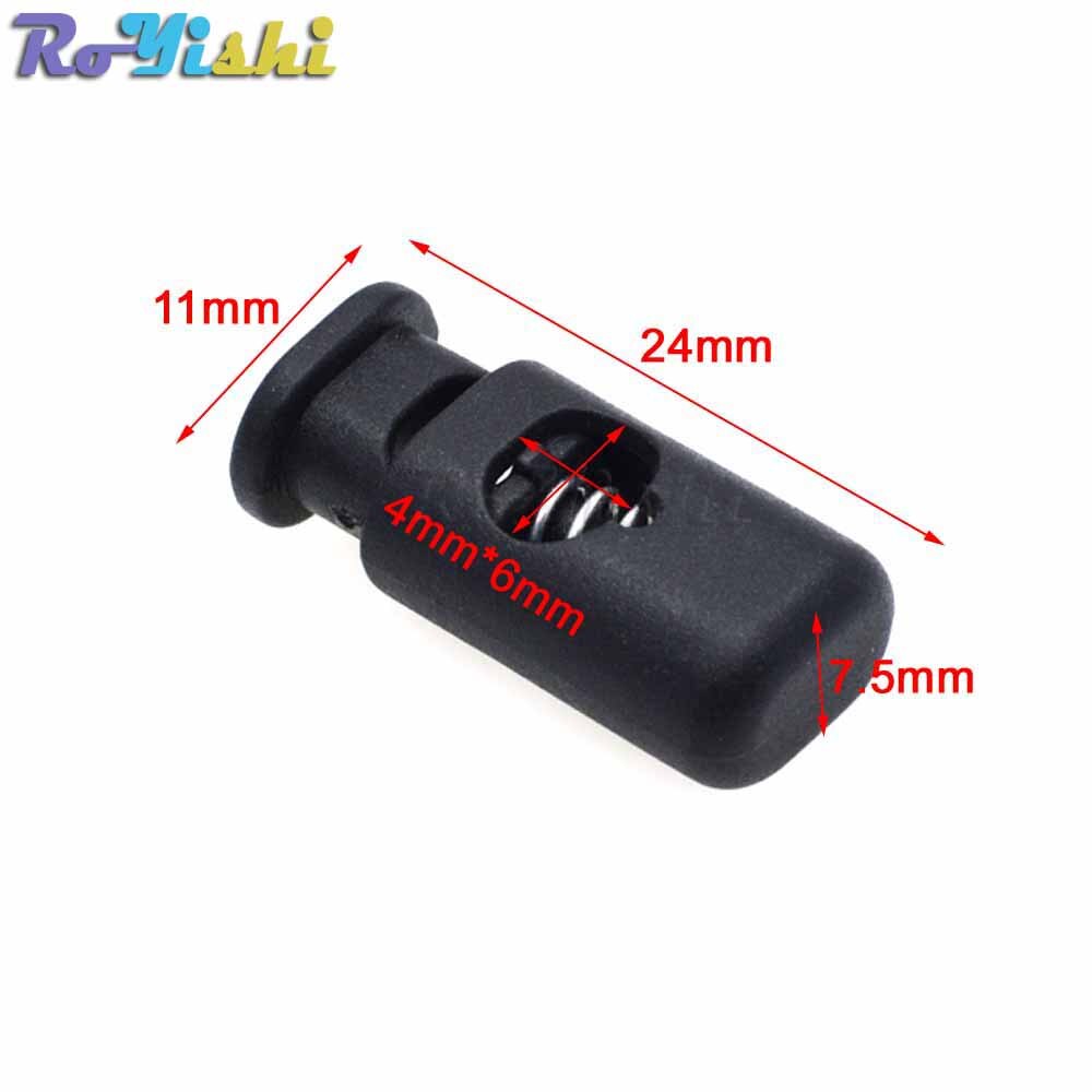 10pcs/pack Cord Lock Toggle Clip Stopper Plastic Black For Bags/Garments: C0079