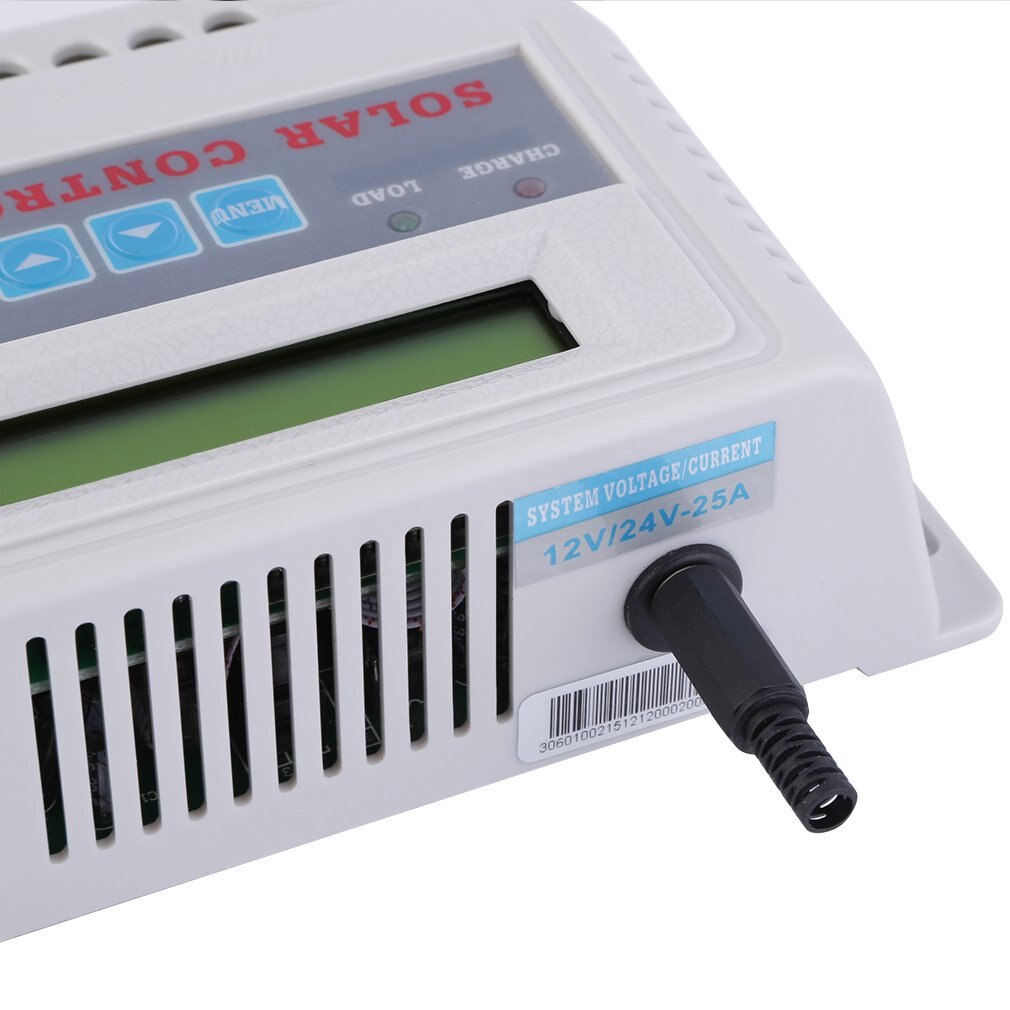 25A LCD Solar Panel Battery Regulator Charger Controller 12V/24V Auto Switch