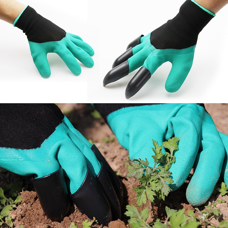 4/8 hånd klo abs plast haven gummihandsker havearbejde grave plantning holdbar vandtæt arbejdshandske udendørs gadgets 2 stil
