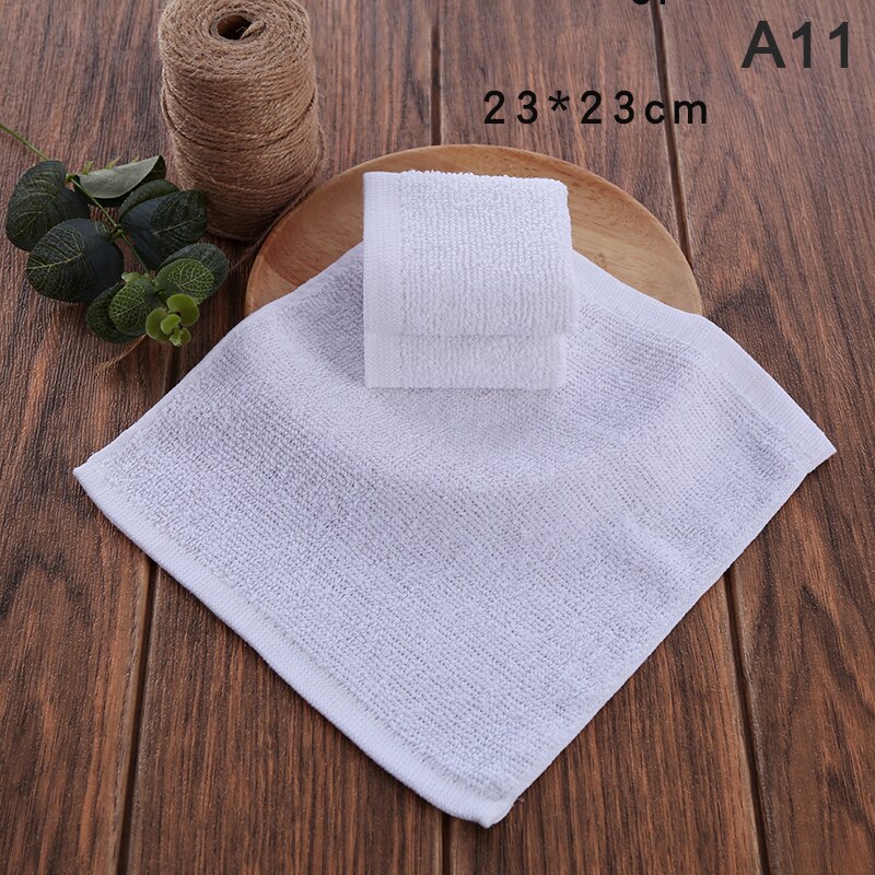 Soft White Cheap Face Towel Small Hand Towels Square White Kitchen Towel Hotel Restaurant Kindergarten Cotton Towel: A11