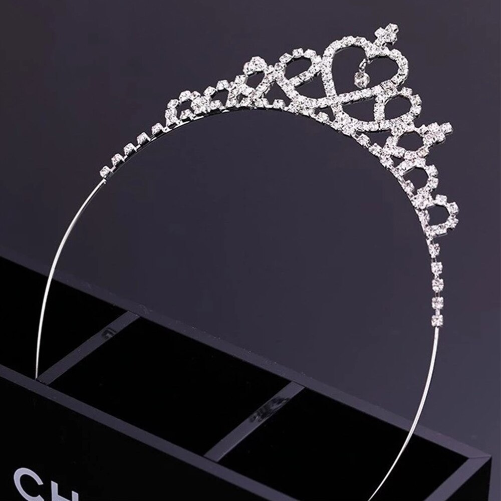 Hair Bands For Girl Diamond Crown Kids Headwear Children&#39;s Accessories For Wedding Dress Performance Hosting