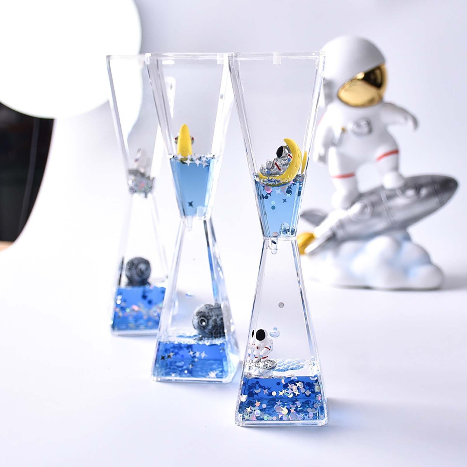 4 # Home Decorations 1Pc Astronaut Liquid Quicksand Olie Lekken Astronaut Ornament 10Ml Zandloper Beeldjes Decoratie