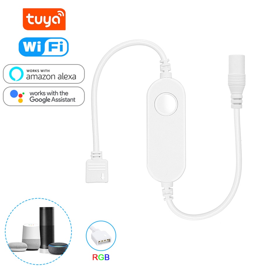 Tuya WiFi Smart LED Strip Light Controller RGB 4pin 5-24V APP Remote Voice Control Compatible Alexa Echo Google Home IFTTT
