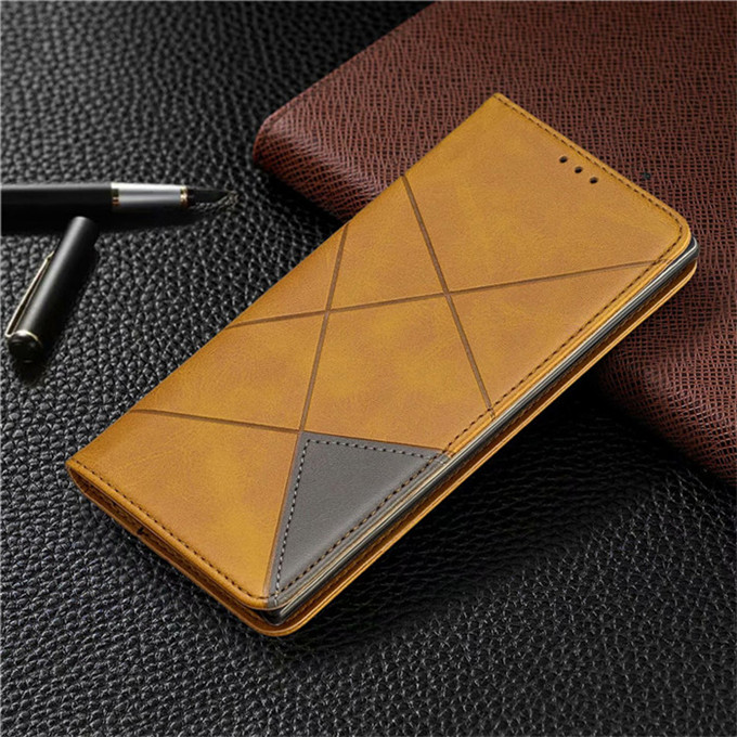 6 colors Luxury geometric business Magnetic holster For Nokia 2.2 3.2 1plus 4.2 6.2 7.2 Card slot flip stand Cover case: For nokia 3.2 / yellow