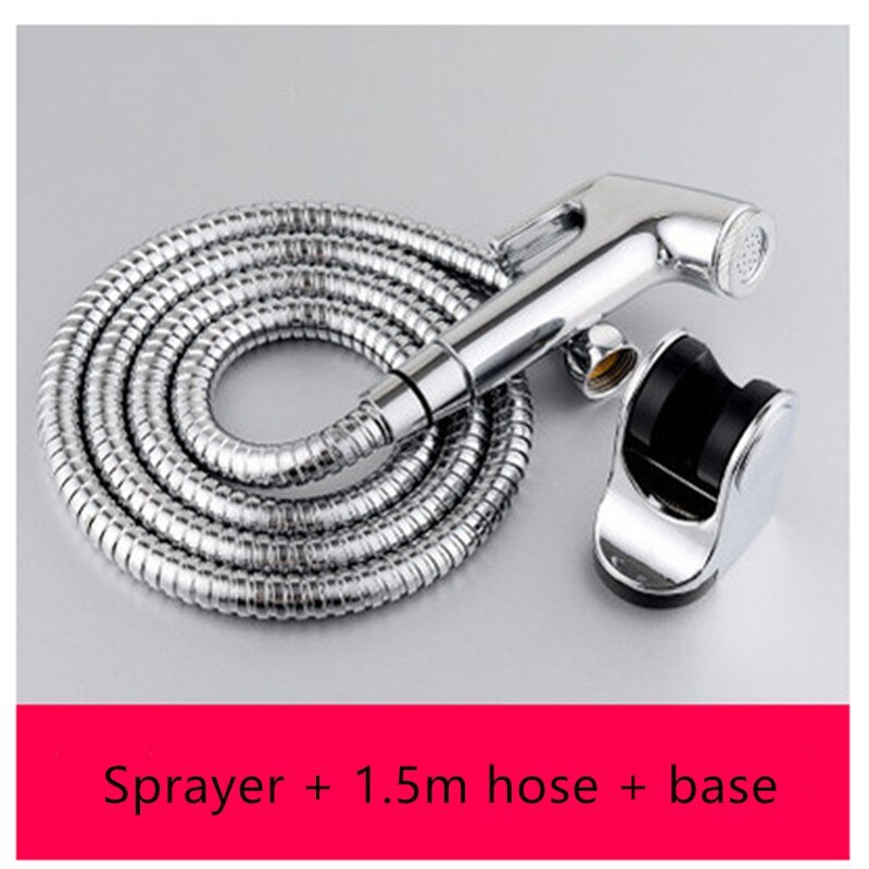 ABS Sprayer Set Handheld Toilet Bidet Spray Bathroom Toilet Bidet Shower Head Nozzle Showerhead With 1.5m Hose + Base