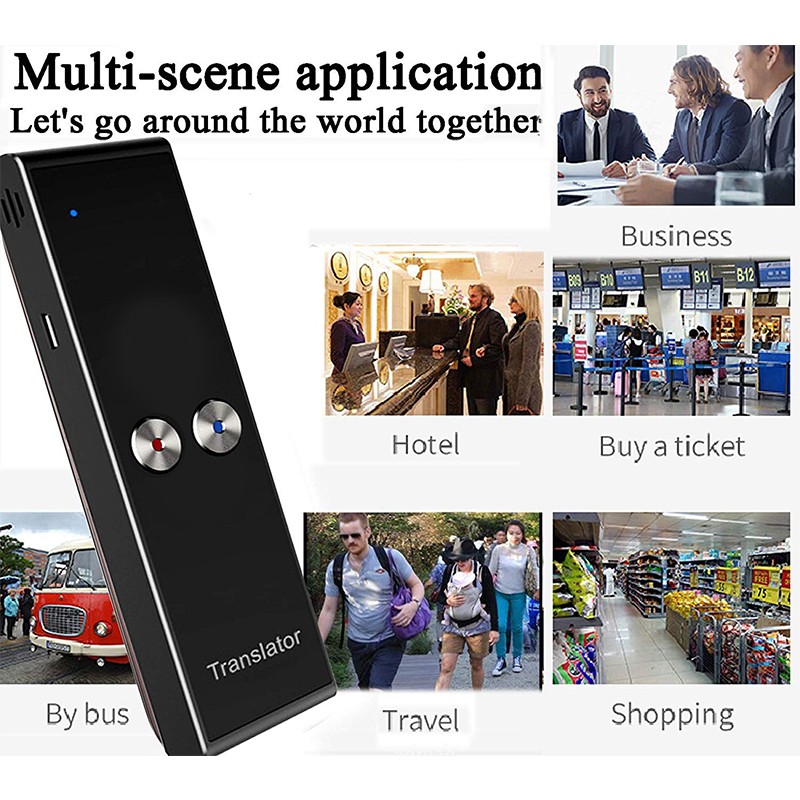 Portable T8 Plus Smart Voice Speech Translator Two-Way Real Time Multi-Language Translation for Learning Travel Business Meet