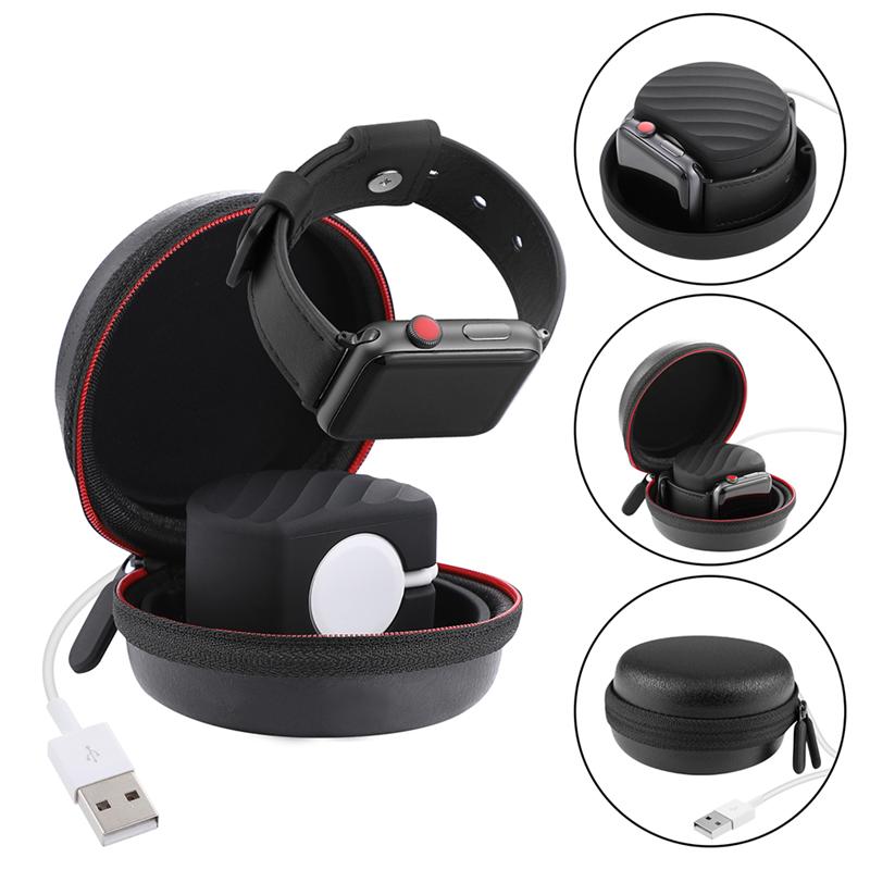 Boîte de transport Portable noir, boîtier de rangement de poche Mini boîte pour Apple Watch, boîte de rangement de poche