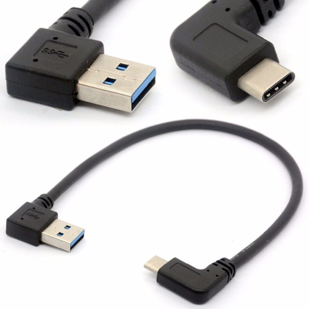 Kątowy kabel USB C kabel USB 90 stopni 3.0 A robić USB typu C w lewo/w prawo robić synchronizacji i przewód zasilający