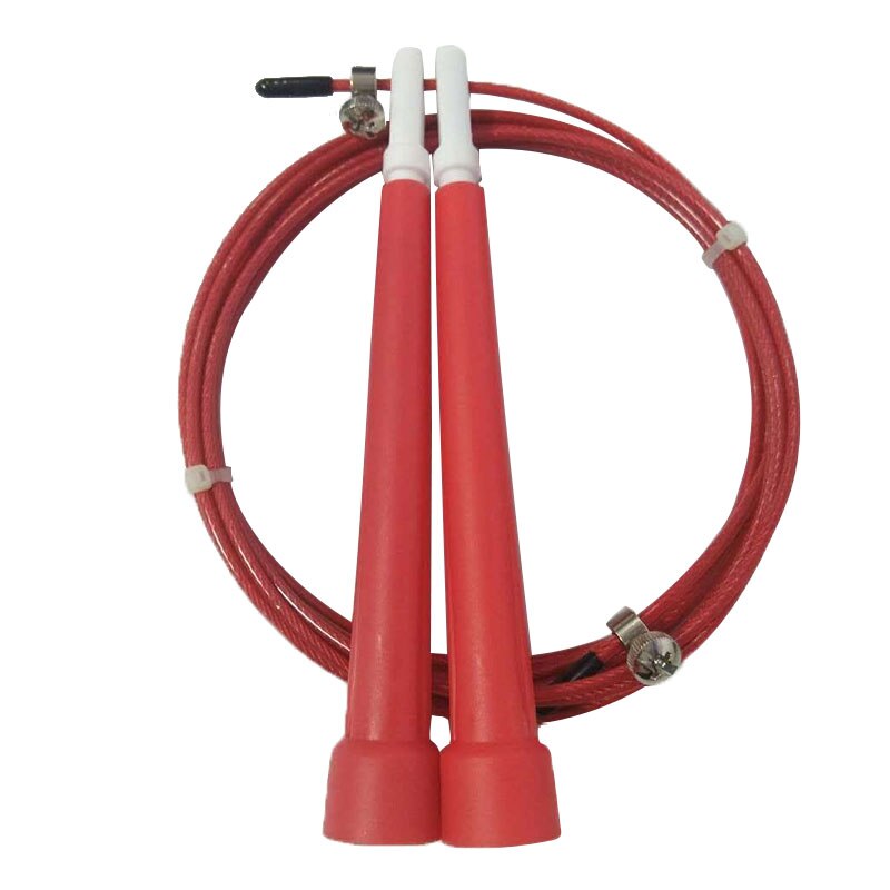 3M di Salto Corde per Saltare Cavo di Acciaio Inox Regolabile Velocità Veloce PVC Maniglia Crossfit Formazione Guantoni Da Boxe sport Esercizi: Rosso