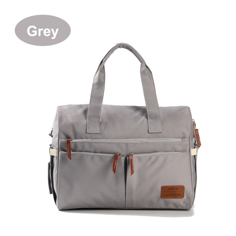 Baby Diaper Bags Large Capacity Mommy Bag Mom Travel Shoulder Bag Waterproof Baby Nappy Bag Portable Stroller Bags: Gray