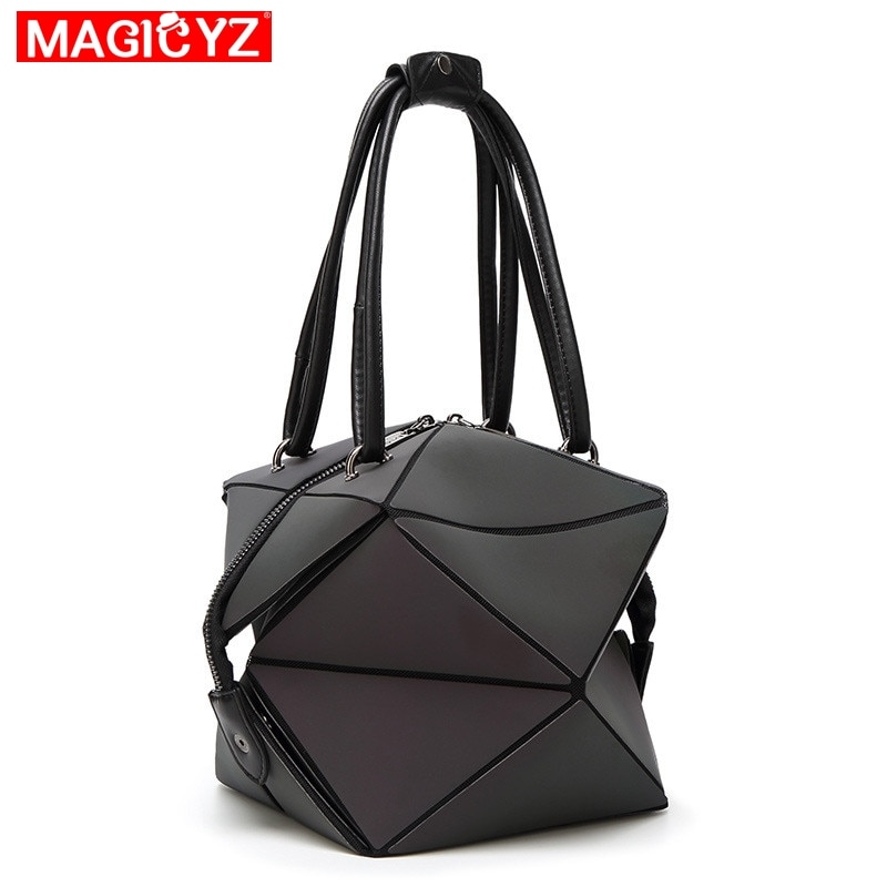 MAGICYZ Frauen Handtasche Leucht Geometrische Falten tasche Luxus Frauen Handtasche Diamant Gitter Frau Shoudler Taschen