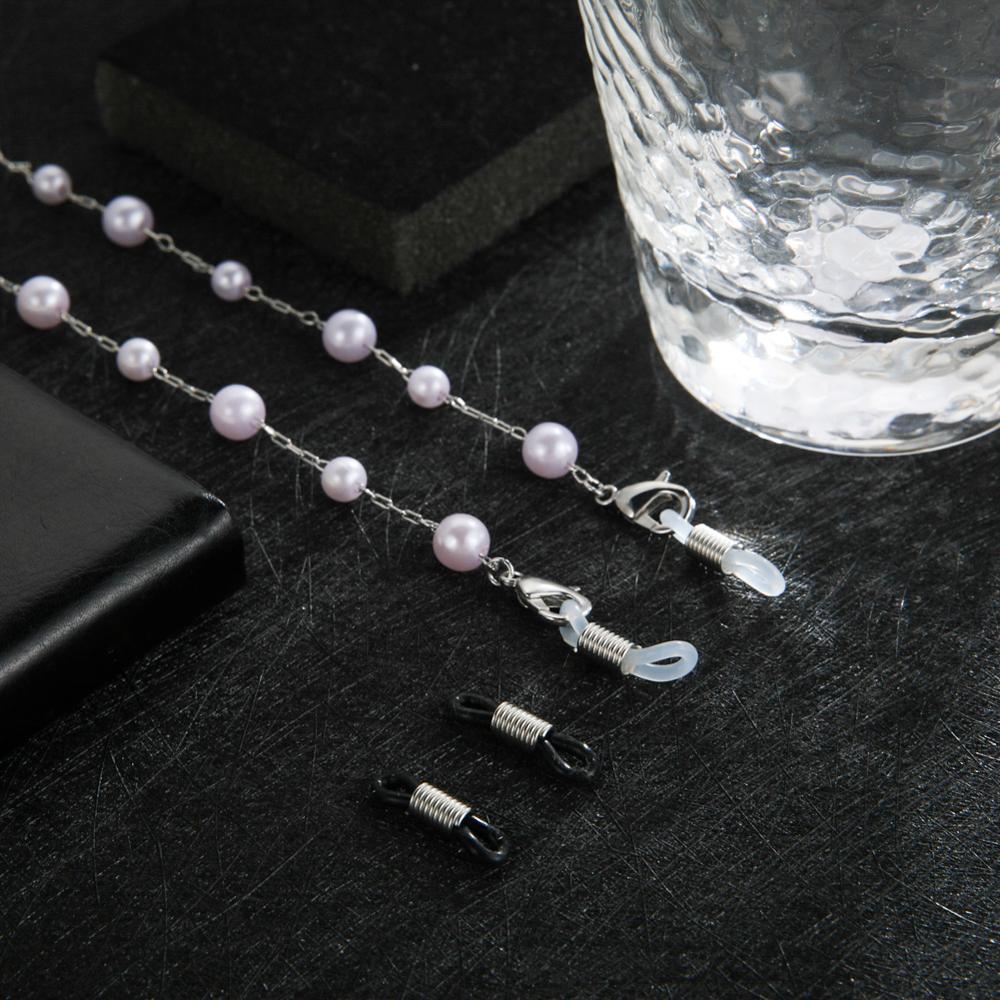 Teamer Gesimuleerde Parel Kralen Ketting Voor Bril Mode Masker Lanyards Ketting Zonnebril Ketting Bandjes Eyewear Accessoires: H silver color