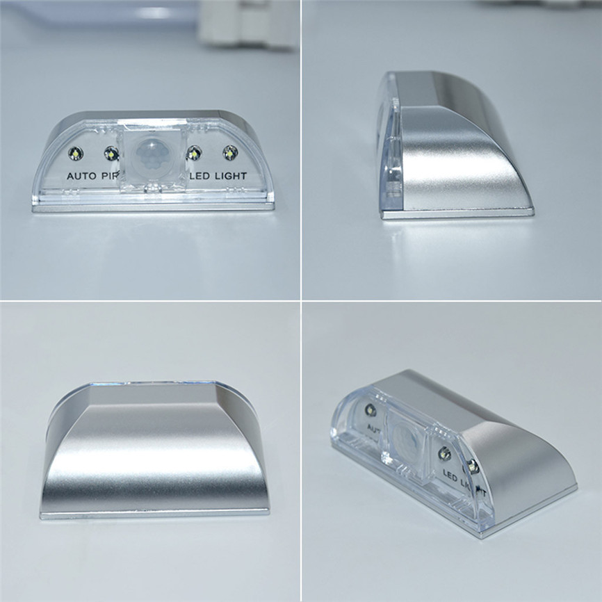 LED Serrure de Porte Veilleuse Avec 4 LED Automatique Intelligent PIR Porte Serrure Armoire Clé Induction Petit Capteur de Lumière De Nuit Lampe мигалка