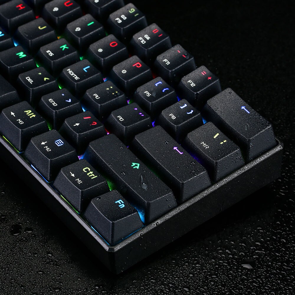 Motospeed CK61 clavier mécanique de jeu 16.8 millions rvb rétro-éclairage système 1.8mm clé voyage 0.8 milliards en cliquant sur la vie