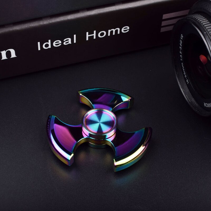 Fidget Spinner Stainless Steel Mayan Color Metal Hand Spinner 5-9min Dice Exterior Smooth Finger Tri Spiner Gyro Toy For Kid