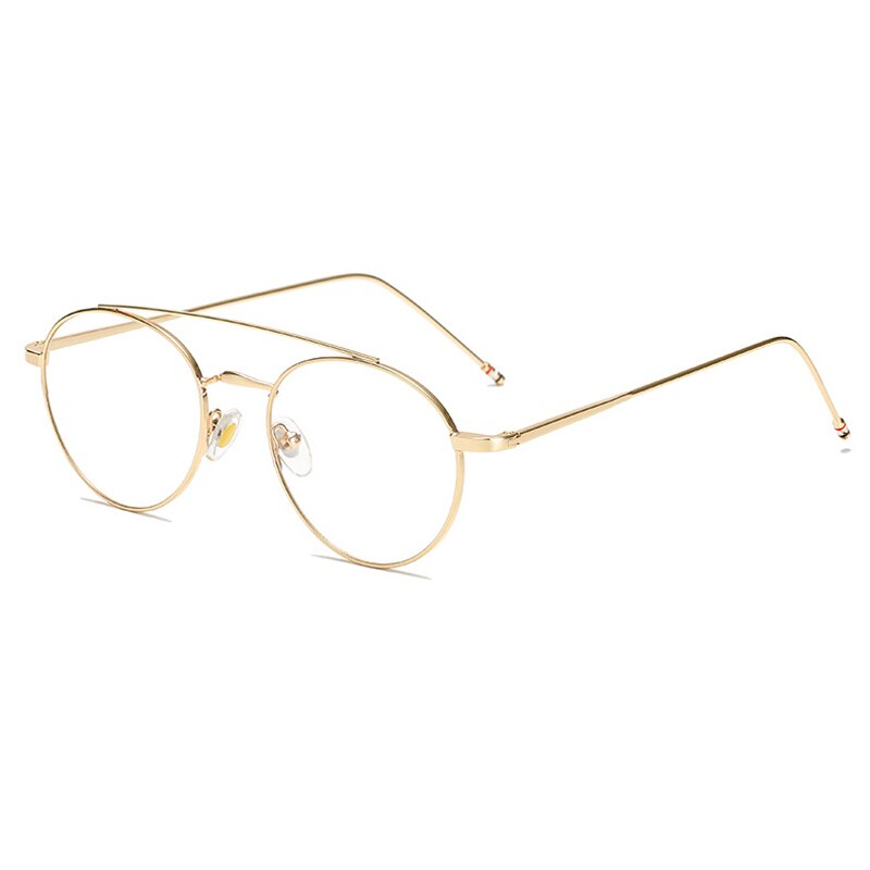 Seemfly Ultralight Round Frame Glasses Frame Women&amp;Men Retro Metal Frame Optical Computer Eyeglasses Decorative Glasses: gold
