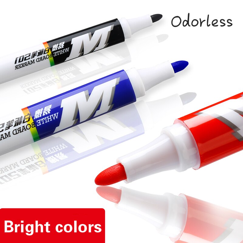 M &amp; G White Board Marker Zwart/Blauw/Rode Inkt Met Witte Boord Gum En Magnetische Blok Non-Irriterende Geur Voor Kits Office Supply