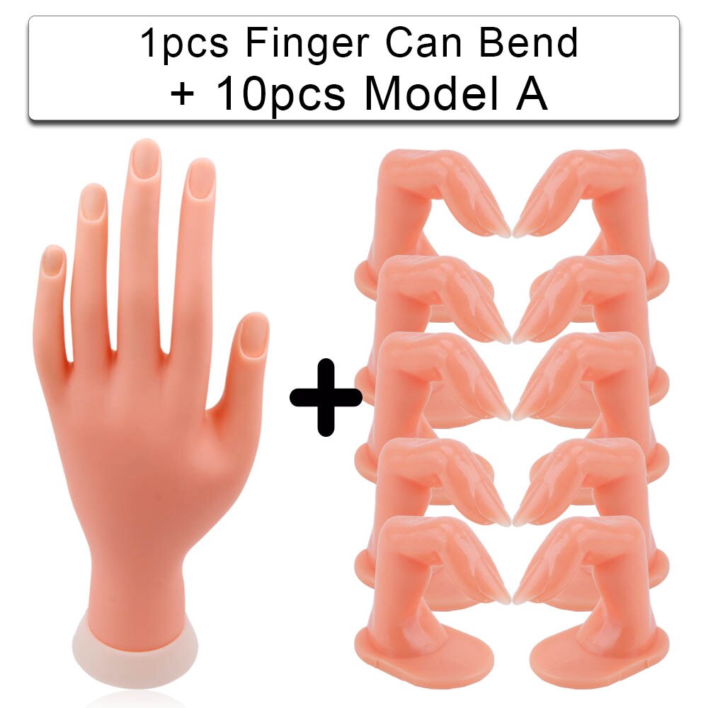 5/10pcs False Nails Finger Practice Model 1pcs Nail Hand Training For Manicure Beauty Nail Tips Flexible Practice Finger Tools: 10pcs Set E