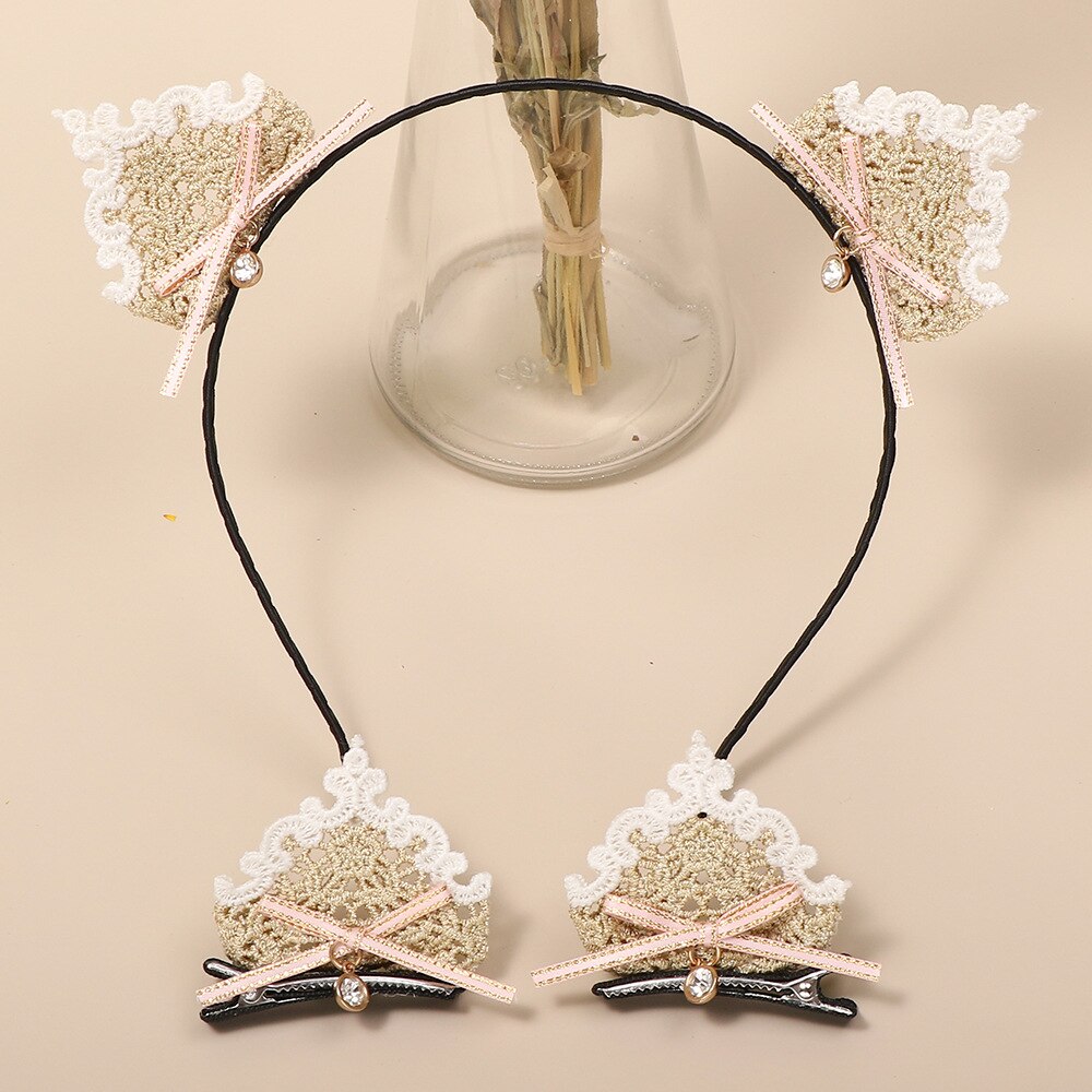 Leuke Meisjes Lolita Accessoires Retro Kant Haarspelden Hoofdbanden Chouchou Prinses Hoofddeksels Kids Haar Accessoires