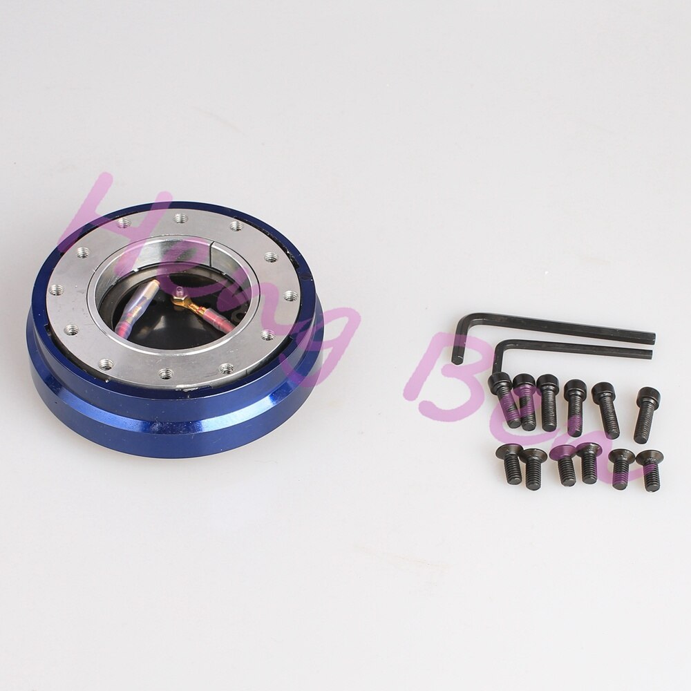 HB Universal Steering Wheel Quick Release Hub Adapter Snap Off Boss Kit: Blue