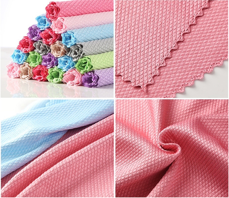 Microfiber Scale rag Dish Towel Wash Cleaning Cloth Rags Household Tela Wipes Reusable Paper Towels for Kitchen 25x25cm