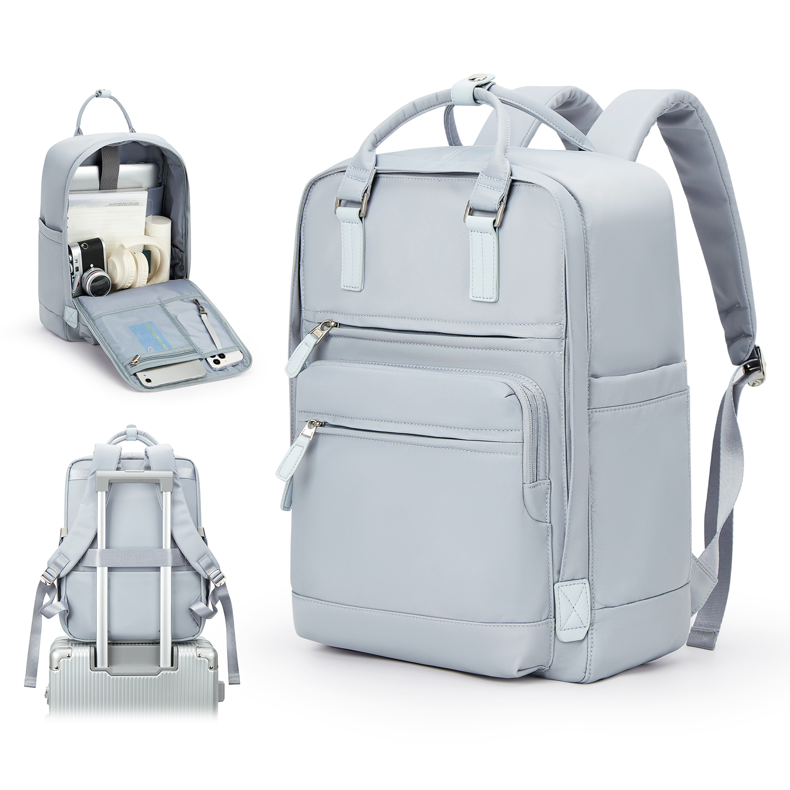 Mädchen Schult asche Laptop Rucksäcke Frauen Pendler Nylon informellen Rucksack, lässige Jugend schule Bücher tasche 2024 Hochschule Rucksack: Blau