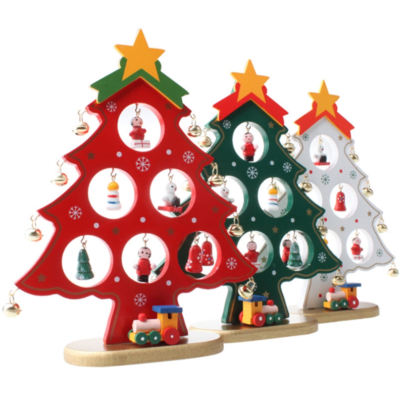 Creatieve Diy Houten Kerstboom Decoratie Kerst Cadeau Ornament Xmas Tree Tafel Bureau Decoratie