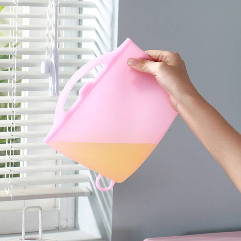 Bolsa de silicona reutilizable con cierre Ziplock para almacenamiento de alimentos, sello hermético para microondas, bolsa de almacenamiento manual, 1 Uds.
