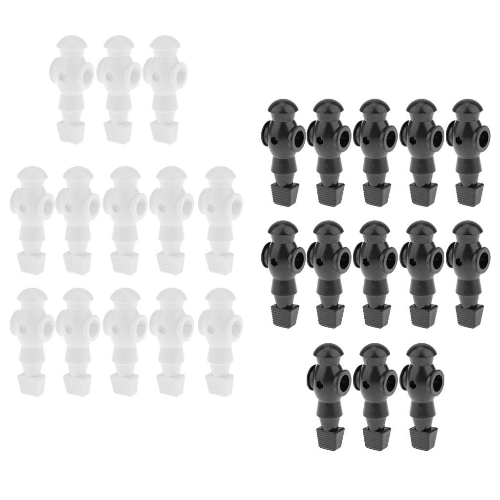 26 stykker sort / hvid fodboldspiller mænd bordfodboldspiller udskiftning af passer til standard 5/8 "fodboldstænger