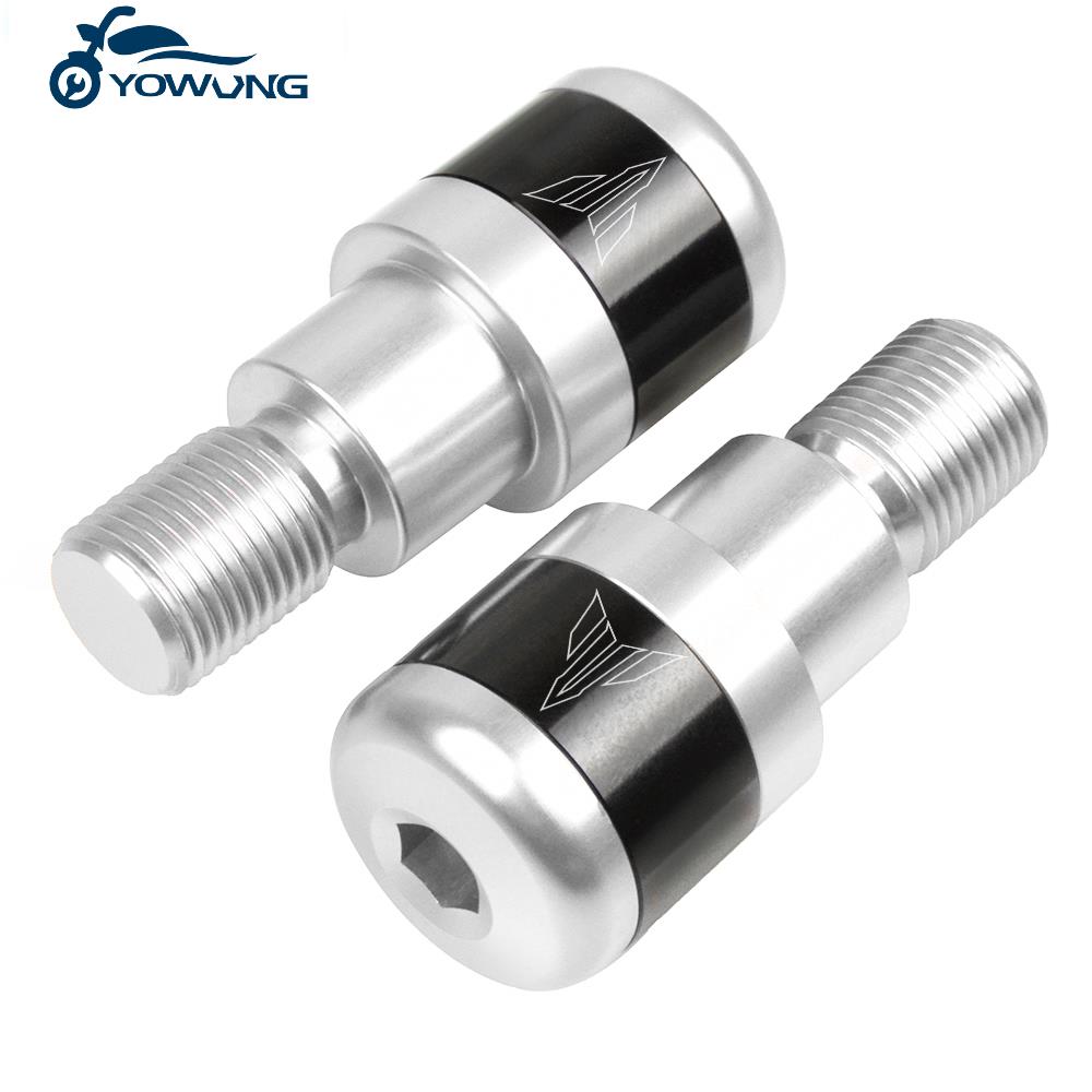 Poignées de guidon de motos, bouchon coulissant, extrémités de barre de poignée adaptées à YAMAHA MT03 MT07 MT09 MT10 MT 03 07 09 10 TRACER GT, 900: Argent