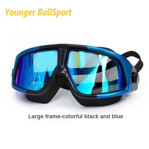 Bijziendheid Zwembril Professionele Siliconen Gear Scuba Duiken Masker Volwassenen Anti-Fog Uv Waterdichte Zwemmen/Dive Mannen Vrouwen bril: blue  black elec