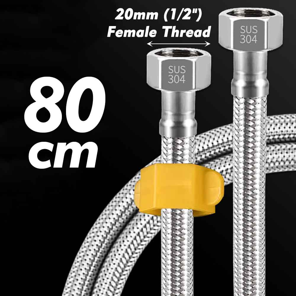 Manguera trenzada de entrada de grifo de agua de acero inoxidable 1/2, tubo de conexión Flexible para cocina, baño, inodoro, riego de jardín, 304 pulgadas: green