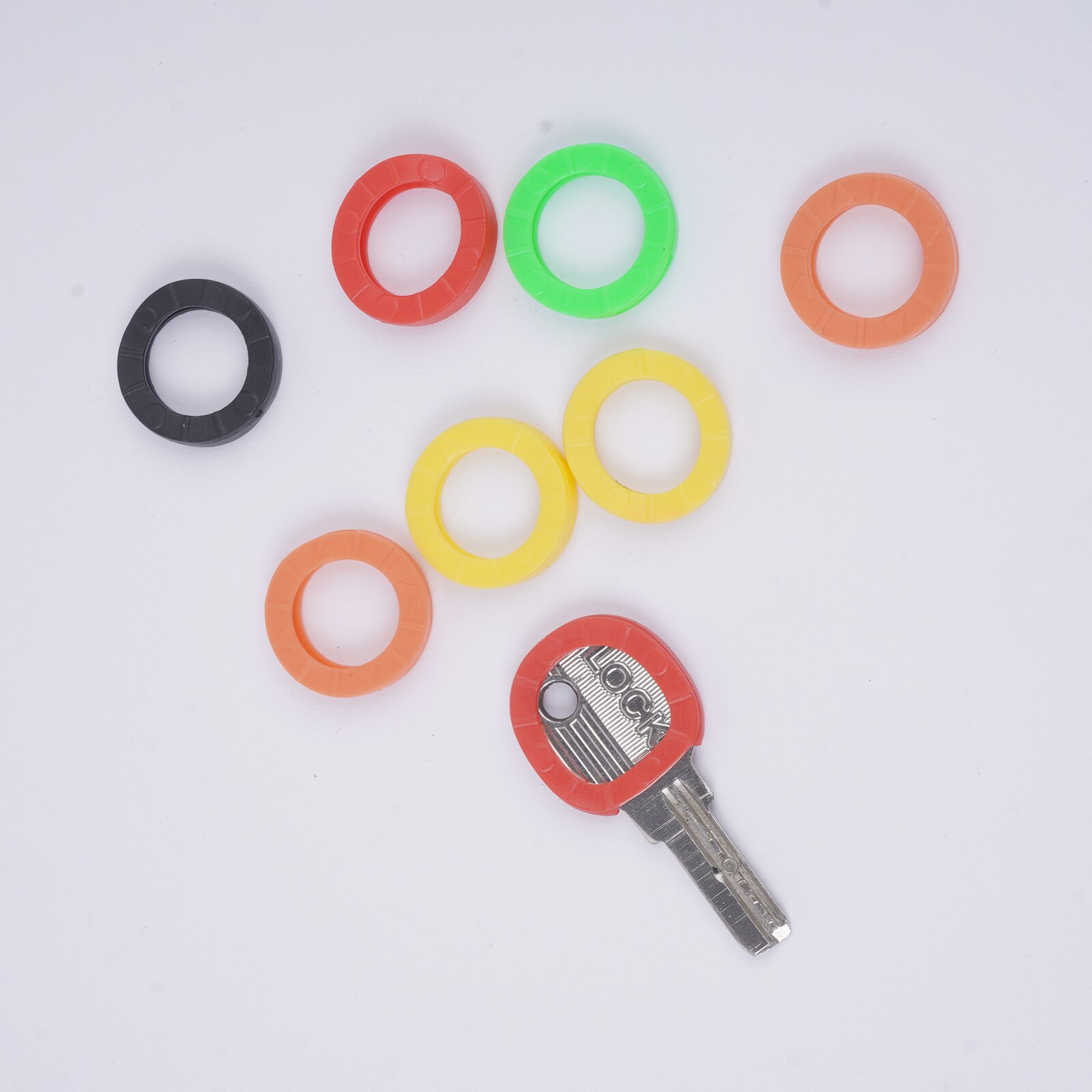 32Pcs Hollow Elastic Multi Color Rubber Soft Key Locks Keys Cap Key Covers Toppers Silicone Keyring Case